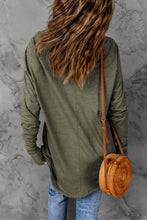 Load image into Gallery viewer, Green Crew Neck Thumb Hole Sleeve Top
