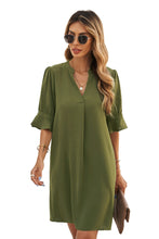 Load image into Gallery viewer, Ruffled Sleeve Shift Dress
