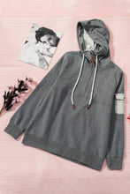 Load image into Gallery viewer, Half Zip Colorblock Pocket Patchwork Long Sleeve Hoodie
