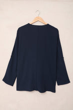 Load image into Gallery viewer, V Neck 3/4 Sleeve High Low Hem Shirt
