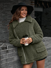 Load image into Gallery viewer, Double Take Zip-Up Collared Teddy Jacket
