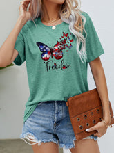 Load image into Gallery viewer, FREEDOM Butterfly Graphic Short Sleeve Tee
