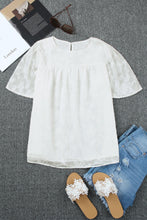 Load image into Gallery viewer, Floral Textured Ruffled Half Sleeve Babydoll Top
