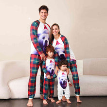 Load image into Gallery viewer, Graphic Round Neck Top and Plaid Pants Set
