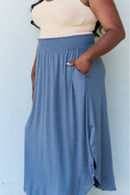 Load image into Gallery viewer, Doublju Comfort Princess Full Size High Waist Scoop Hem Maxi Skirt in Dusty Blue
