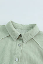 Load image into Gallery viewer, Green Frayed Boyfriend Corduroy Shacket
