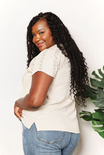 Load image into Gallery viewer, Double Take Crochet Buttoned Short Sleeves Top
