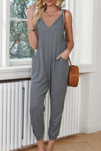 Load image into Gallery viewer, Spaghetti Strap Deep V Jumpsuit with Pockets
