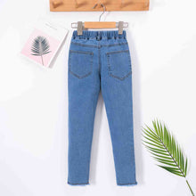 Load image into Gallery viewer, Kids Hem Detail Elastic Waist Jeans
