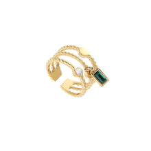 Load image into Gallery viewer, Stainless Steel Green Zirconia Stack Ring
