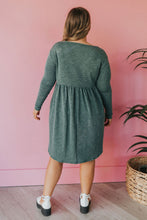 Load image into Gallery viewer, Green Plus Mineral Washed Ribbed Henley Dress
