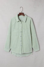 Load image into Gallery viewer, Green Frayed Boyfriend Corduroy Shacket
