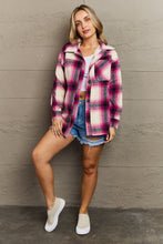 Load image into Gallery viewer, Zenana By The Fireplace Oversized Plaid Shacket in Magenta
