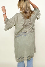 Load image into Gallery viewer, Leto Crochet Open Patch Longline Kimono

