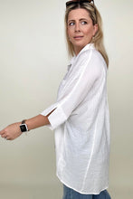 Load image into Gallery viewer, Umgee Pleated Batwing Short Sleeve Button Up Top

