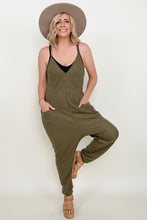 Load image into Gallery viewer, Waffle Knit V-Neck Tank Jumpsuit With Pockets
