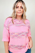 Load image into Gallery viewer, Multicolor Striped 3/4 Sleeve Loose Knit Sweater
