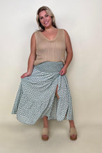 Load image into Gallery viewer, Heyson Smocked Waist Ditsy Floral Midi Skirt with Slit
