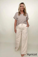Load image into Gallery viewer, Mineral Washed  Drawstring Retro Wide Leg Pants
