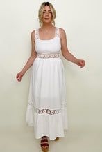 Load image into Gallery viewer, White Floral Openwork Strap Maxi Dress
