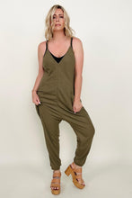 Load image into Gallery viewer, Waffle Knit V-Neck Tank Jumpsuit With Pockets

