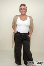 Load image into Gallery viewer, Mineral Washed  Drawstring Retro Wide Leg Pants
