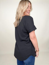 Load image into Gallery viewer, Zenana Rolled Sleeve Boat Neck Top
