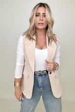 Load image into Gallery viewer, Single Button Lapel Vest Blazer With Pockets
