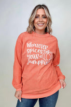 Load image into Gallery viewer, Whatever Spices Your Pumpkin Oversized Corduroy Graphic Sweatshirt
