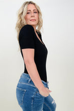 Load image into Gallery viewer, Fawnfit Ribbed Built-In Bra Short Sleeve Bodysuit
