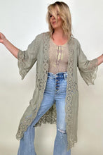 Load image into Gallery viewer, Leto Crochet Open Patch Longline Kimono
