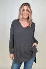 Load image into Gallery viewer, Zenana Hi-Low Hem V Neck Knit Top
